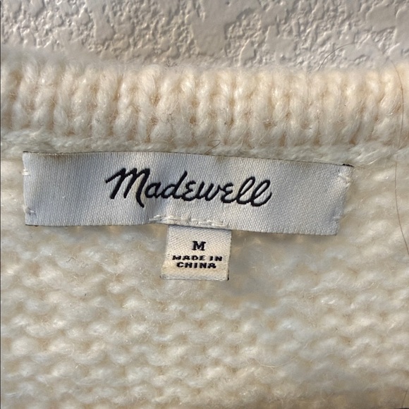 Madewell Soft Cream V-Neck Sweater - Picture 2 of 3